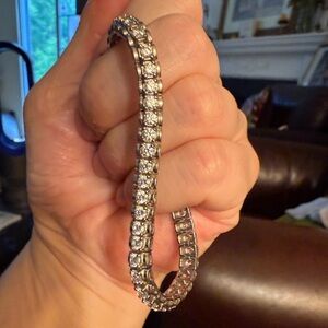 Estate Nolan Miller 925 Sterling Silver Diamonique Tennis Bracelet